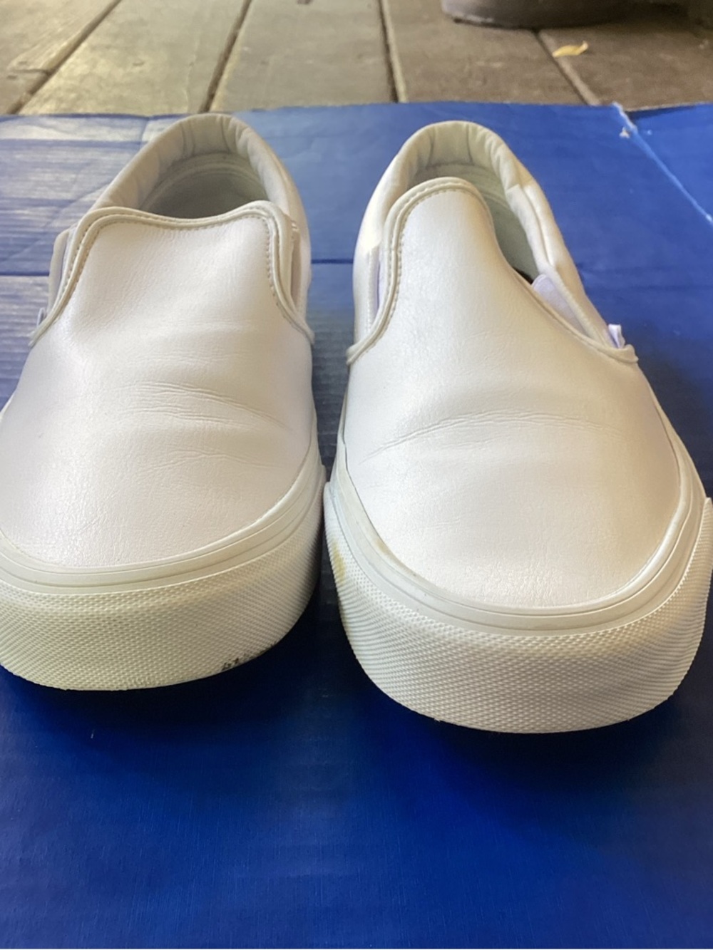 Vans Slip-On Loafers White Leather-Style, Size 10 - Picture 3 of 8